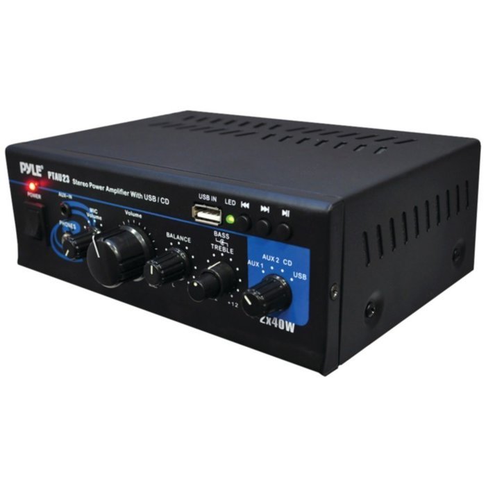PYLE HOME PTAU23 40W x 2 Mini Stereo Power Amplifier with USB reader Consumer Electronics