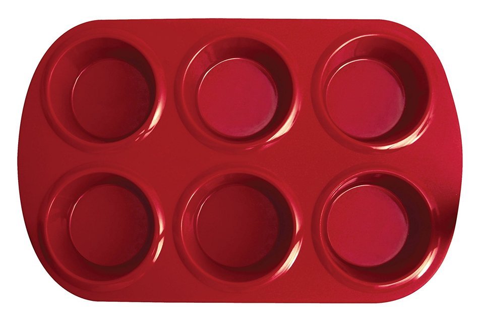 Silicone Solutions Standard 6 Cup Muffin Pan, Burgundy N2