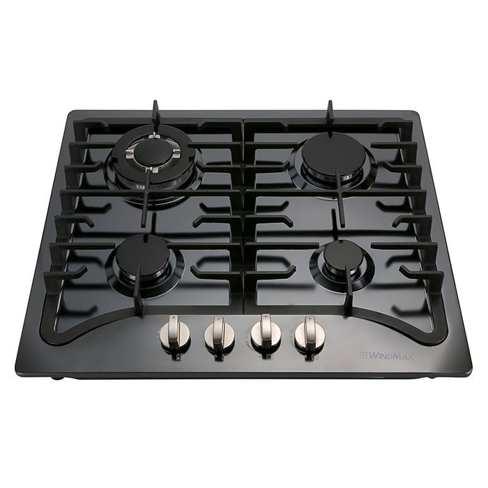 WindMax 23" Black Titanium Stainless Steel 4 Burner Built-In Stoves LPG/NG Gas Cooktops Cooker N8