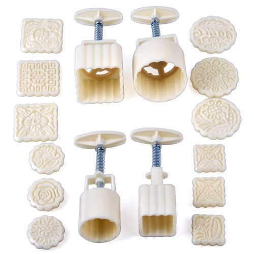 Peneric Moon Cake Mooncake Decoration Mold Mould 450g Flowers Round 12 Stamps 4 Set DIY Tool (12 size) N6