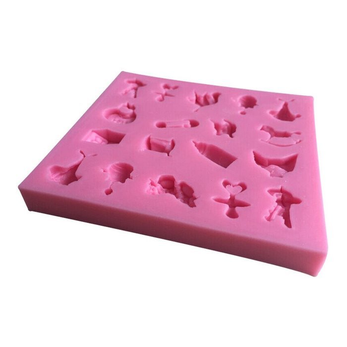 FLY 3D Baby Care and Toys Shape Cooking Tools Silicone Cake Mold ,Pink