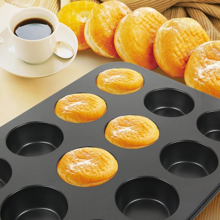 Yilove Non Stick 12 Cup Muffin Cupcake Pan (Black) N5