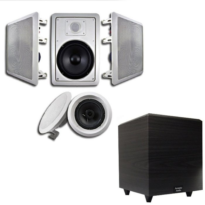 Acoustic Audio HT-65 In-Wall/Ceiling 5.1 Home Theater 6.5" Speakers and 6.5" Powered Sub HT-65-RW6