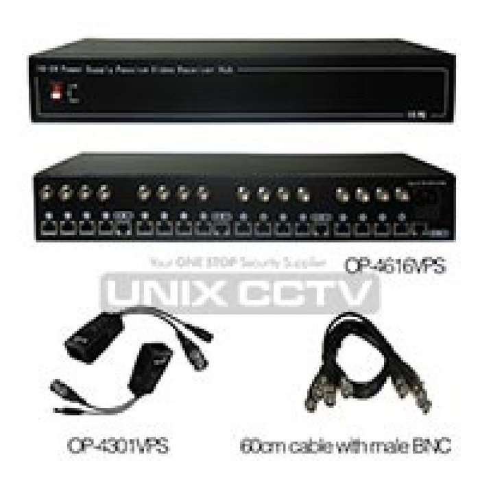 OP-4616VPS 16CH power supply passive video receiver hub package