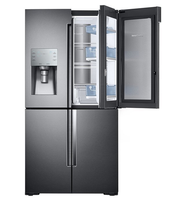 RF28K9380SG Black Stainless Steel 36" Energy Star Freestanding Door in Door, French Door Refrigerator with 27.8...