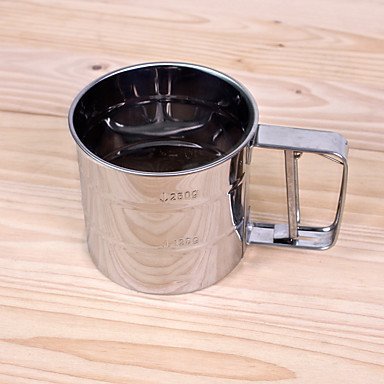 Y&XL&H Newest Stainless Steel Mesh Flour Sifter Mechanical Baking Icing Sugar Shaker Sieve Tool Cup Shape