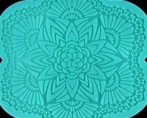 Baking Moulds Starburst Lace with Scallop Border Impression Mold - Chocolate, Fondant, Crafts Non-stick Silicone... N3