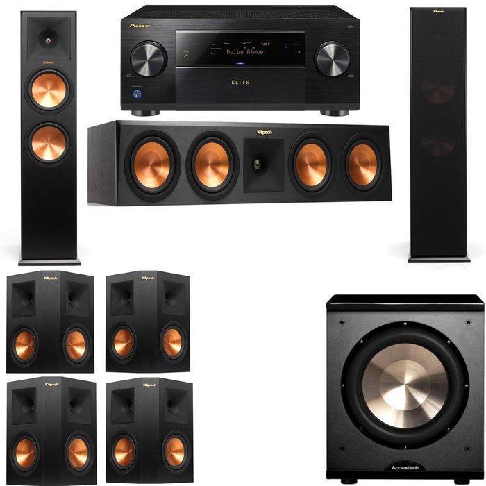 Klipsch RP-280F Tower Speakers-RP-450C-PL-200-7.1-Pioneer Elite SC-85