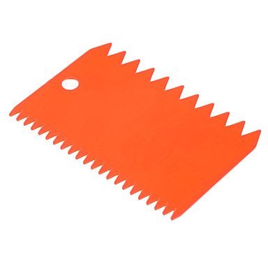 Sher (Random color)1set New 3x Plastic Dough Fondant Scraper Cake Decorating Plain Smooth Jagged Clear bowls Tool