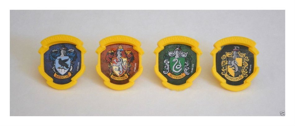 12 Harry Potter Hogwarts Houses Cup Cake Rings Topper Party Goody Favor Supply N4