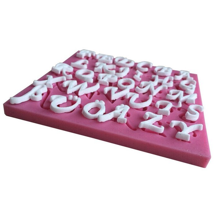 FLY 26 English Letters Fondant Silicone Cake Mold Cooking Tools,Pink N5