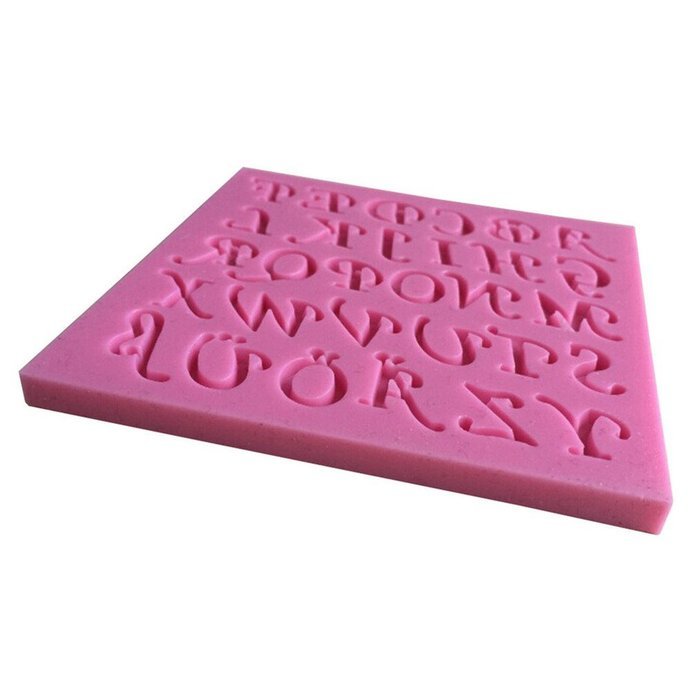 FLY 26 English Letters Fondant Silicone Cake Mold Cooking Tools,Pink N6