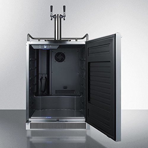 Summit SBC677BITWIN 24" Built-In/Freestanding Beer Dispenser with 6.5 cu. ft. Capacity Dual Tap Factory Installed...