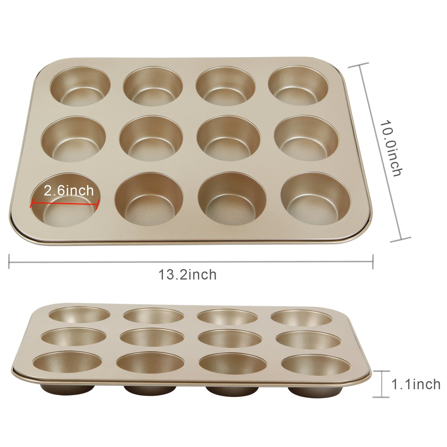 Yilove Non Stick 12 Cup Muffin Cupcake Pan (Black) N13 free image download