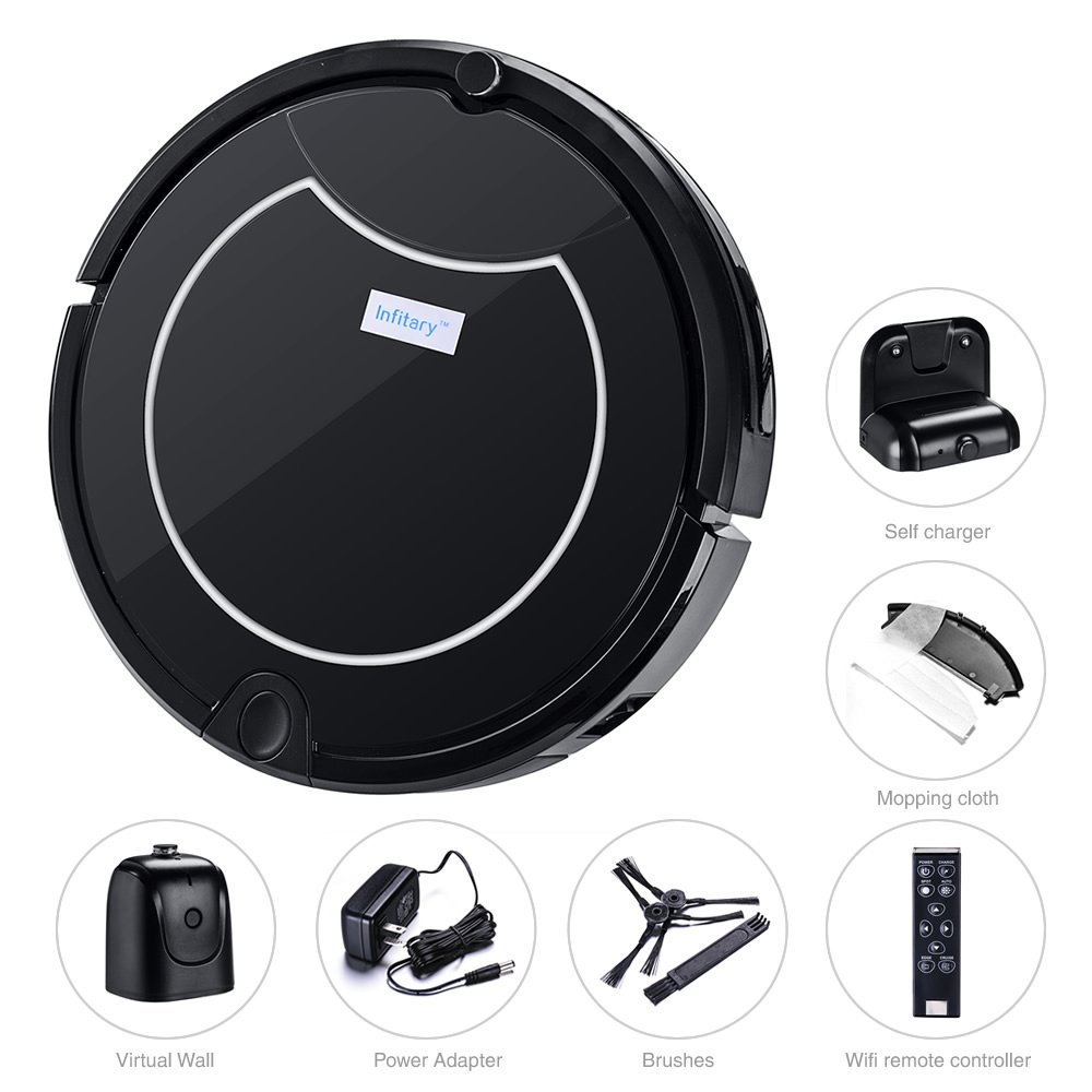 Infitary Intelligent Automatic Robotic Vacuums Floor Cleaner Self