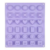 Webake 30-Cavity Silicone Chocolate Candy Mold Six Shapes (Purple, 1 pcs) N9