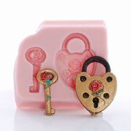 Heart Padlock and Key Silicone Mold Cake Decorating Fondant, Chocolate, Candy, Craft &amp; Jewelry Mold Resin, Polymer... N5