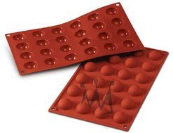 Flexible Bakeware: Half-Sphere 0.3 Oz, 1.18" Diam. x .59" Deep, 24 Cavities