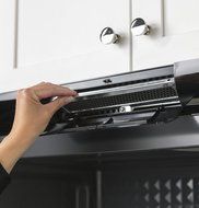 GE PVM9005DJBB Profile 2.1 Cu. Ft. Black Over-the-Range Microwave N6