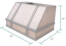 Copper Best H11 302118L Copper Range Hood with Liner and Internal Motor 30 inches for Farmhouse Home N4