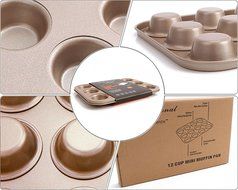 DarNio Chefmade Pan Bakeware Heavy steel Cupcake and Muffin Pan-12 Cup N2