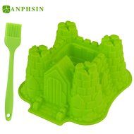 ANPHSIN Creative DIY Silicone Cake Mold-Single Cavity Castle Shape Bakeware Collection Cake Pan-Green N9