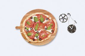 Pizza Cutter - Bicycle Pizza Cutter: Black &amp; Yellow N34