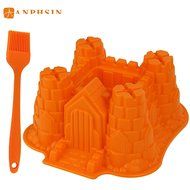 ANPHSIN Creative DIY Silicone Cake Mold-Single Cavity Castle Shape Bakeware Collection Cake Pan-Green N14
