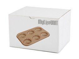 MyLifeUNIT 6 Cups Scallop Shaped Madeleine Pan, Non-Stick Carbon Steel Madeleine Mold N5