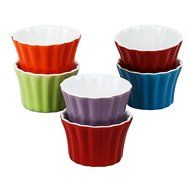 DOYOLLA Set of 6 Round Porcelain Ramekins Souffle Baking Dish, Random Color