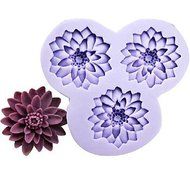 Sher Three Holes Flowers Fondant Cake Chocolate Resin Clay Silicone Mold,L10.5mW10cmH1.8cm