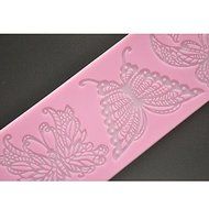 Sher FOUR-C Silicone Embossing Mat Butterfly Lace Mold,Baking Pad Lace Mat Decorating Tools Color Pink