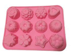 Schen 12 Cavity Flowers Silicone Non Stick Cake Bread Mold Chocolate Jelly Craft Candy Baking Mould N2
