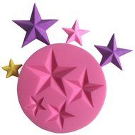 LYNCH 4 Size Stars Shapes 3D Silicone Fondant Mold for Wedding Decoration,Pink N5