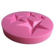 LYNCH 4 Size Stars Shapes 3D Silicone Fondant Mold for Wedding Decoration,Pink N7