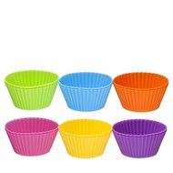 Popular Elements Silicone Baking Cups / Set of 12 Cupcake Liners Dynamic Colors Muffin Molds. N4