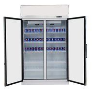 1050L Glass Display Side by Side Pull Door Ventilated Cooling Frost-Free Beer Soda Beverages Showcase Commercial... N3