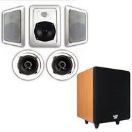 Acoustic Audio HT-55 In-Wall/Ceiling 5.1 Home Theater Speakers and 6.5" Powered Sub HT-55-CS65C