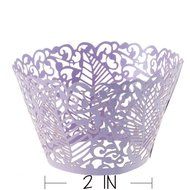 50pcs Light Purple Leaf Muffin Cup Cake Wrapper Case Party Liner Decoration N3