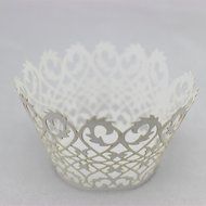 Resmy&reg; Pack of 24 White Filigree Lace Cupcake Wrappers Wraps Liners Wedding Birthday Party Christening Baby Shower... N3