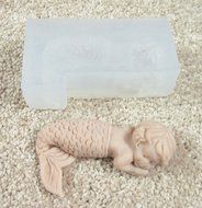 Mold Baby Mermaid 3 Inch Soft Silicone Mold N6