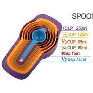 Y&amp;XL&amp;H 6PCS Measuring Cups Spoons Turnable Spatula Kitchen Measuring Tool N3