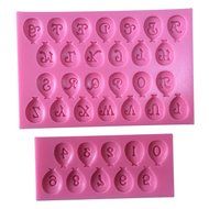FLY 2PCS/Set Balloon Shape Fondant Silicone Cake Mold,Pink N4