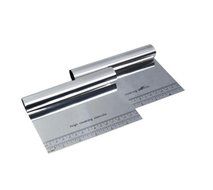 Autek 2 PCs Stainless Steel Pizza Dough Scraper Cutter Kitchen Flour Pastry Cake Tool Scale(3DMold-DoughCutterx2) N4