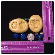 Hanukkah Fondant Mold Set Menorah Dreidel Chocolate Candy Soap Resin Clay