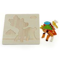 Sika Puzzles Toys ，BeautyVan Wooden Sika Puzzle Educational Developmental Baby Kids Training Toy N2