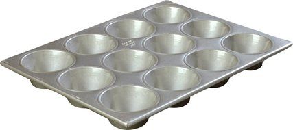 Carlisle 601837 Steeluminum 12 Cup X-Large Cup Cupcake Pan, 17.88" Length x 13.5" Width, 6oz Capacity (Case of 6)