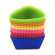 Silicone Baking Cups 12 Cupcake Muffin Liners Kids Bento Lunchbox Divider Accessories (Triangle) N4