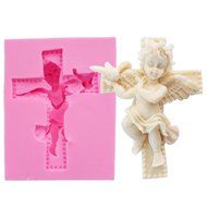 WYD 3D Baby Angel Fondant Cake Mold,Handmade Soap Mold,Cake Mold Decorating (Cross Pigeon Angel) N21