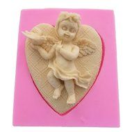 WYD 3D Baby Angel Fondant Cake Mold,Handmade Soap Mold,Cake Mold Decorating (Cross Pigeon Angel) N22